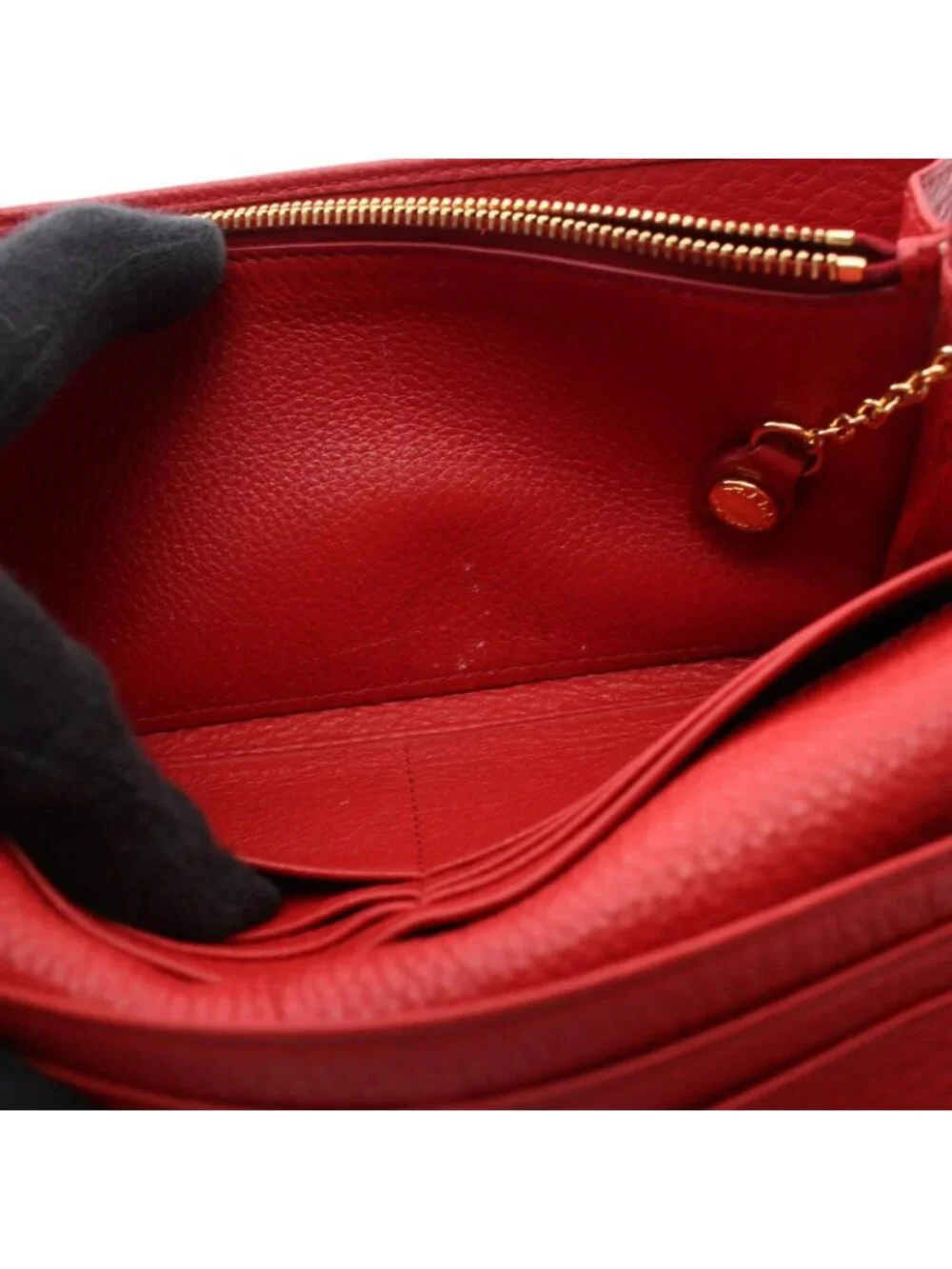Prada Bifold Wallet Red Leather